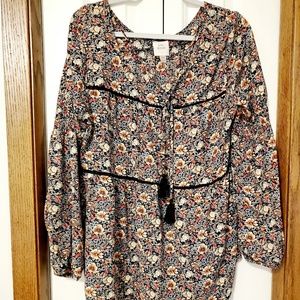 Knox Rose Boho floral blouse size XXL